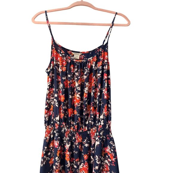 Ariat Navy Floral Print Sleeveless Dress With Smocked Waist Size M Pre-Owned EUC - Picture 3 of 7